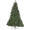Contemporary Home Living Unlit-7' Medium Mixed Spruce Artificial Christmas Tree With Glittered Branches - Unlit