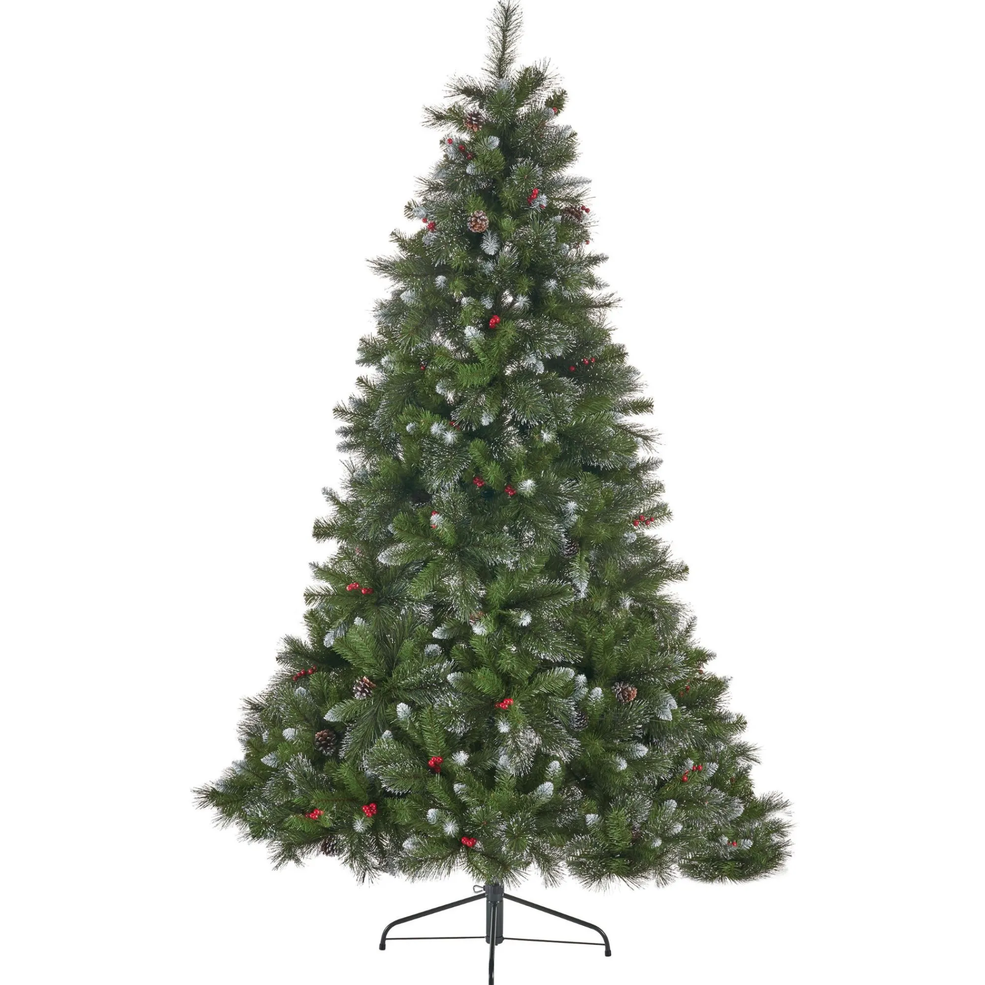Contemporary Home Living Unlit-7' Medium Mixed Spruce Artificial Christmas Tree With Glittered Branches - Unlit