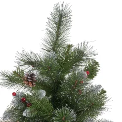 Contemporary Home Living Unlit-7' Medium Mixed Spruce Artificial Christmas Tree With Glittered Branches - Unlit