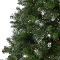 Contemporary Home Living Unlit-7' Medium Mixed Spruce Artificial Christmas Tree With Glittered Branches - Unlit