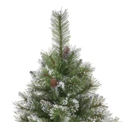 Contemporary Home Living Unlit-7' Medium Mixed Spruce Artificial Christmas Tree With Snow And Glitter Branches - Unlit