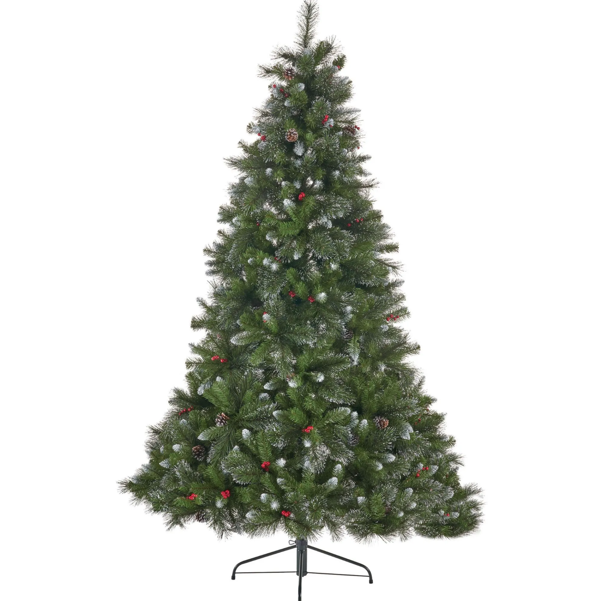 Contemporary Home Living Unlit-9' Medium Mixed Spruce Artificial Christmas Tree With Glitter Branches And Pinecones - Unlit