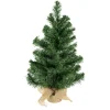 Northlight Unlit-18" Medium Traditional Green Mini Pine Artificial Christmas Tree In Burlap Sack - Unlit