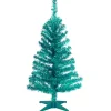 Christmas Central Unlit-3' Medium Turquoise Blue Pine Tinsel Artificial Christmas Tree, Unlit