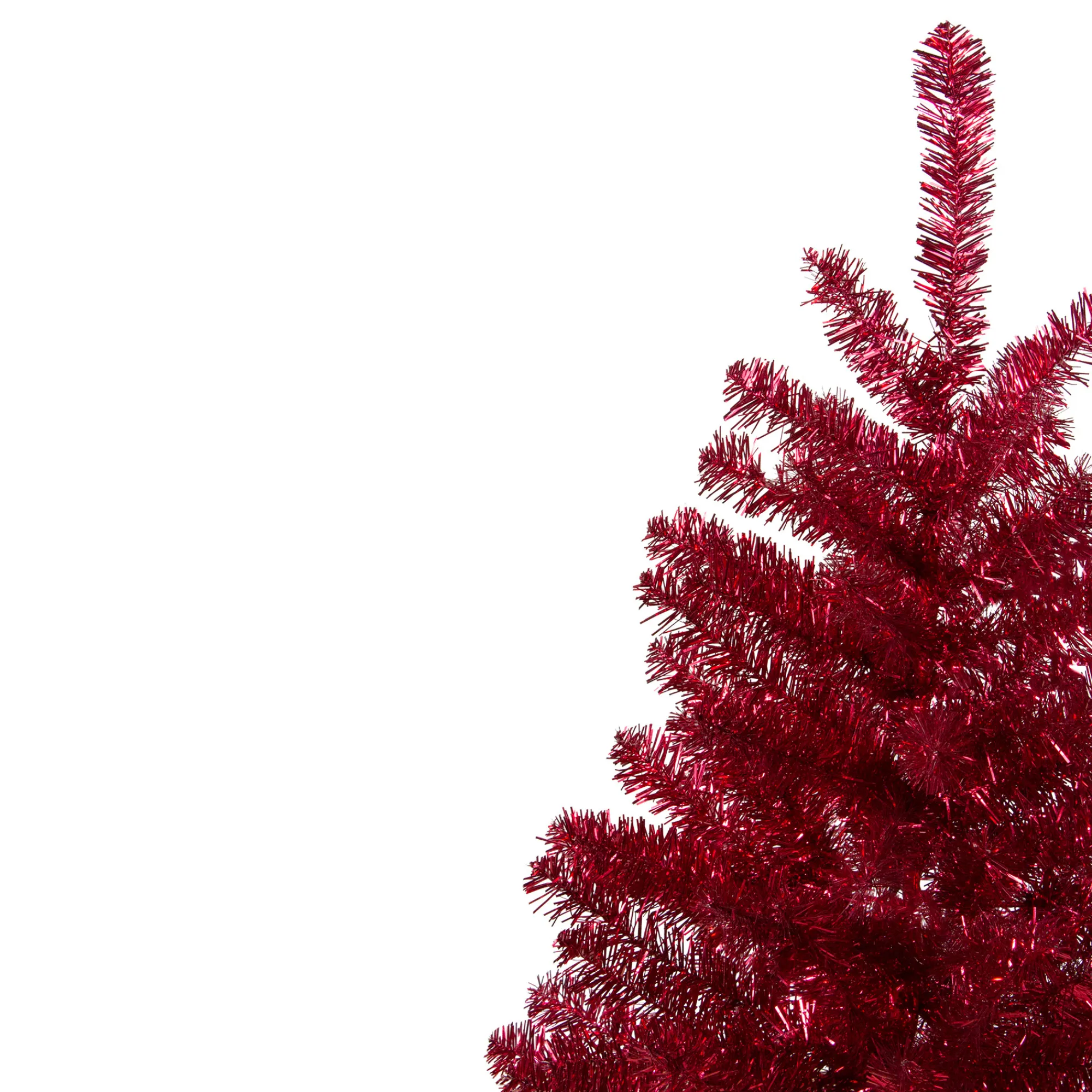 Northlight Unlit-3' Metallic Crimson Tinsel Artificial Christmas Tree - Unlit