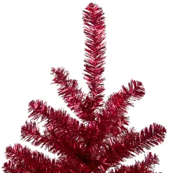 Northlight Unlit-3' Metallic Crimson Tinsel Artificial Christmas Tree - Unlit