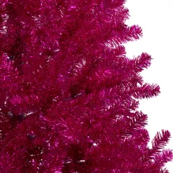Northlight Unlit-7' Metallic Dark Pink Artificial Tinselchristmas Tree - Unlit