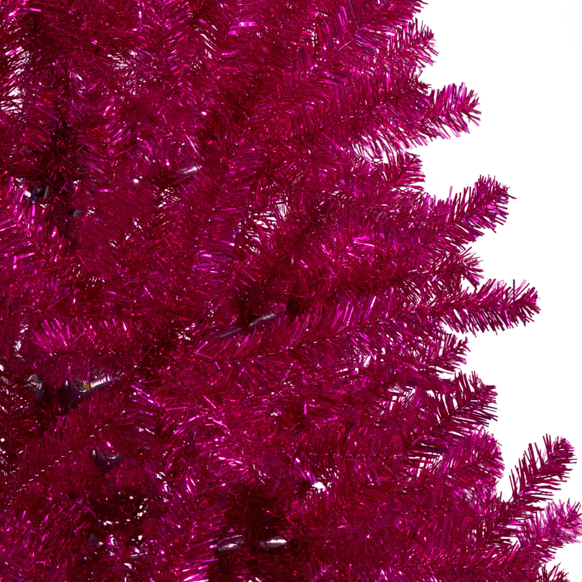 Northlight Unlit-6' Metallic Pink Tinsel Artificial Christmas Tree - Unlit