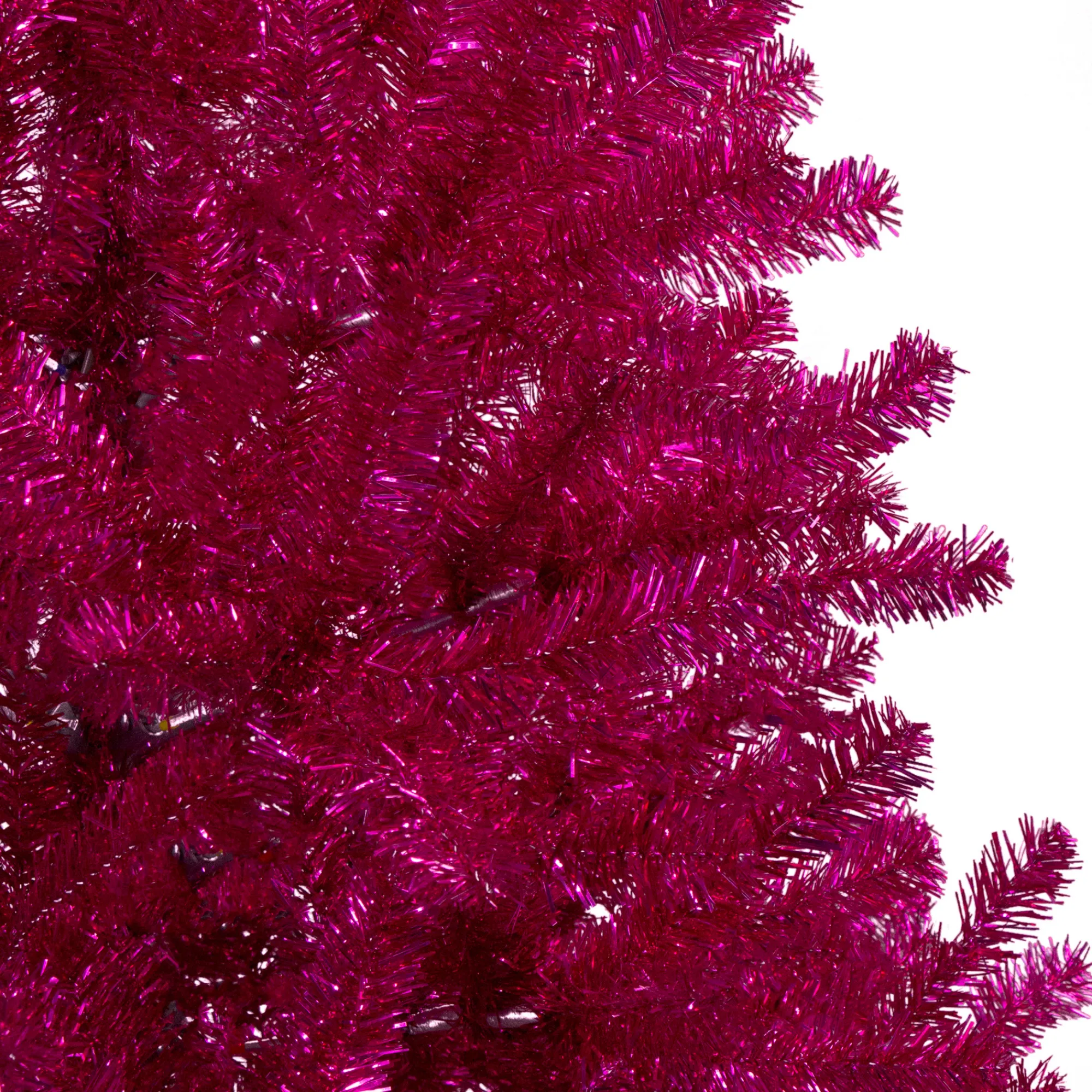 Northlight Unlit-9' Metallic Pink Tinsel Artificial Christmas Tree - Unlit