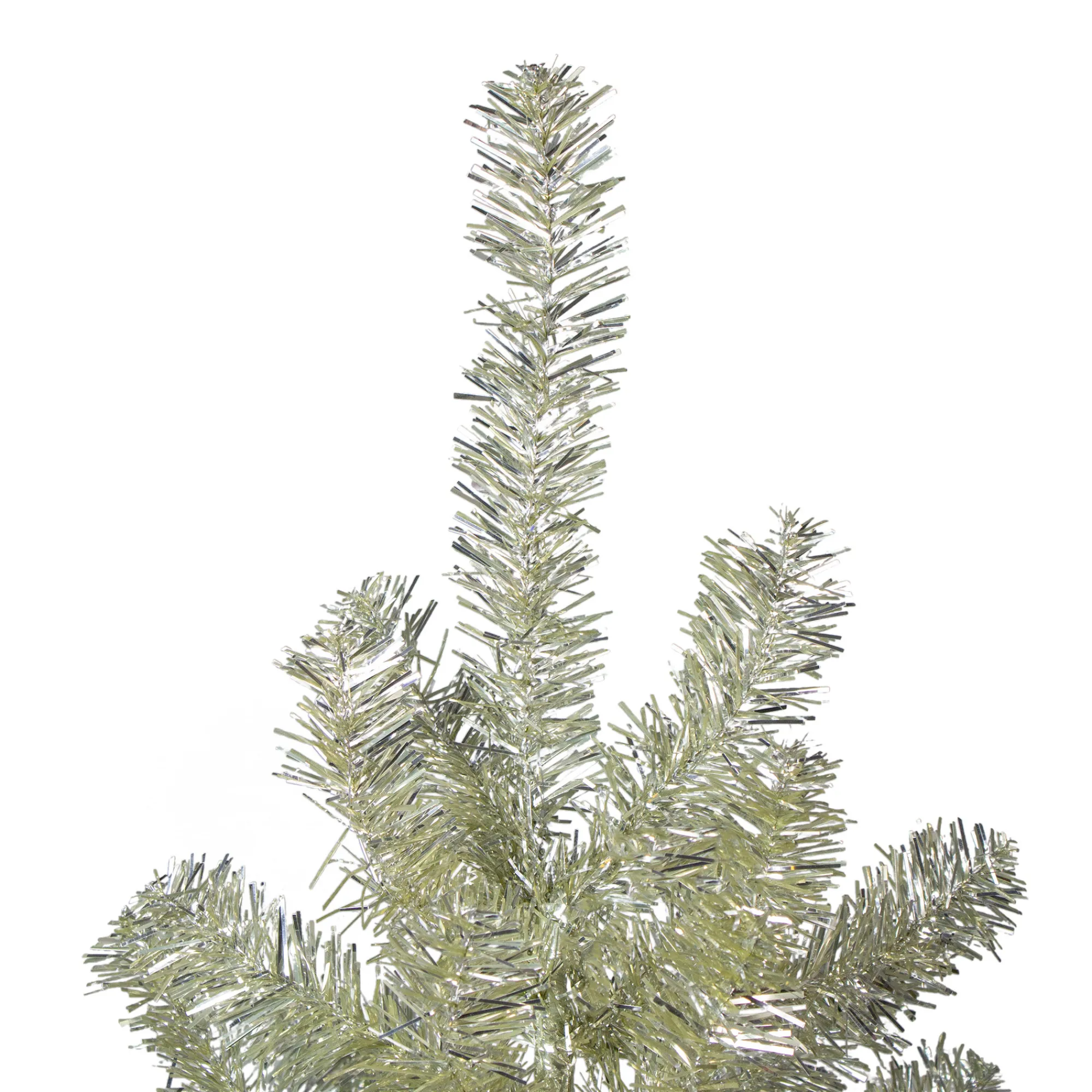 Northlight Unlit-9' Metallic Platinum Artificial Tinsel Christmas Tree - Unlit