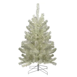 Northlight Unlit-3' Metallic Platinum Artificial Tinsel Christmas Tree - Unlit