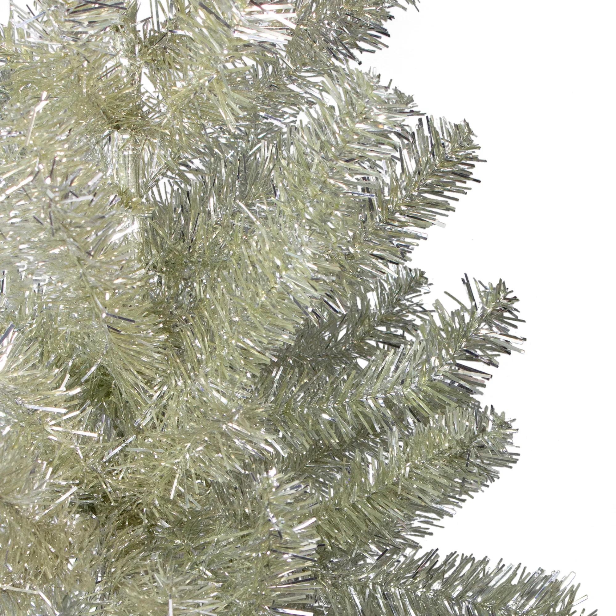 Northlight Unlit-3' Metallic Platinum Artificial Tinsel Christmas Tree - Unlit