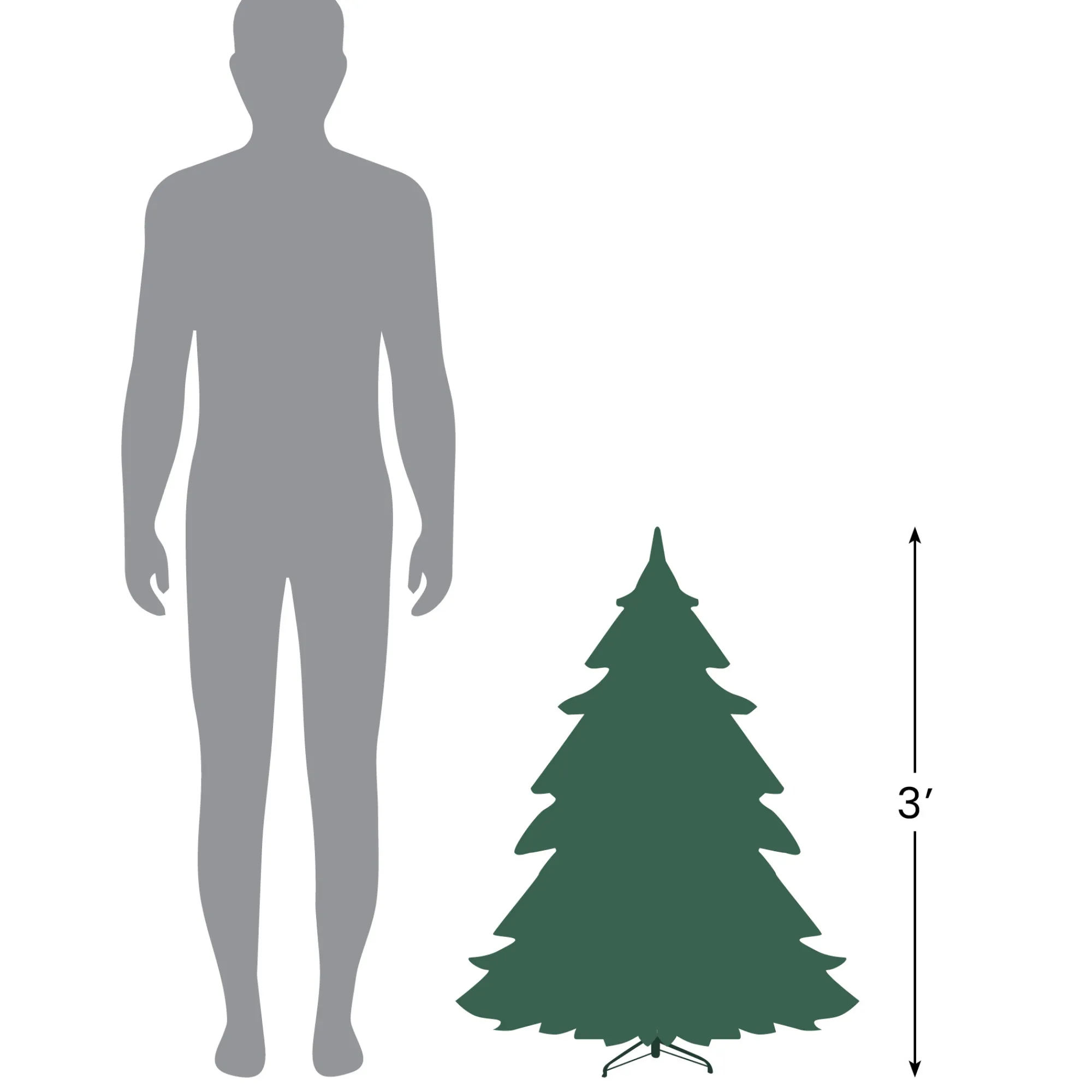 Northlight Unlit-3' Metallic Platinum Artificial Tinsel Christmas Tree - Unlit