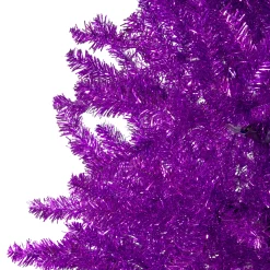 Northlight Unlit-7' Metallic Purple Tinsel Artificial Christmas Tree - Unlit