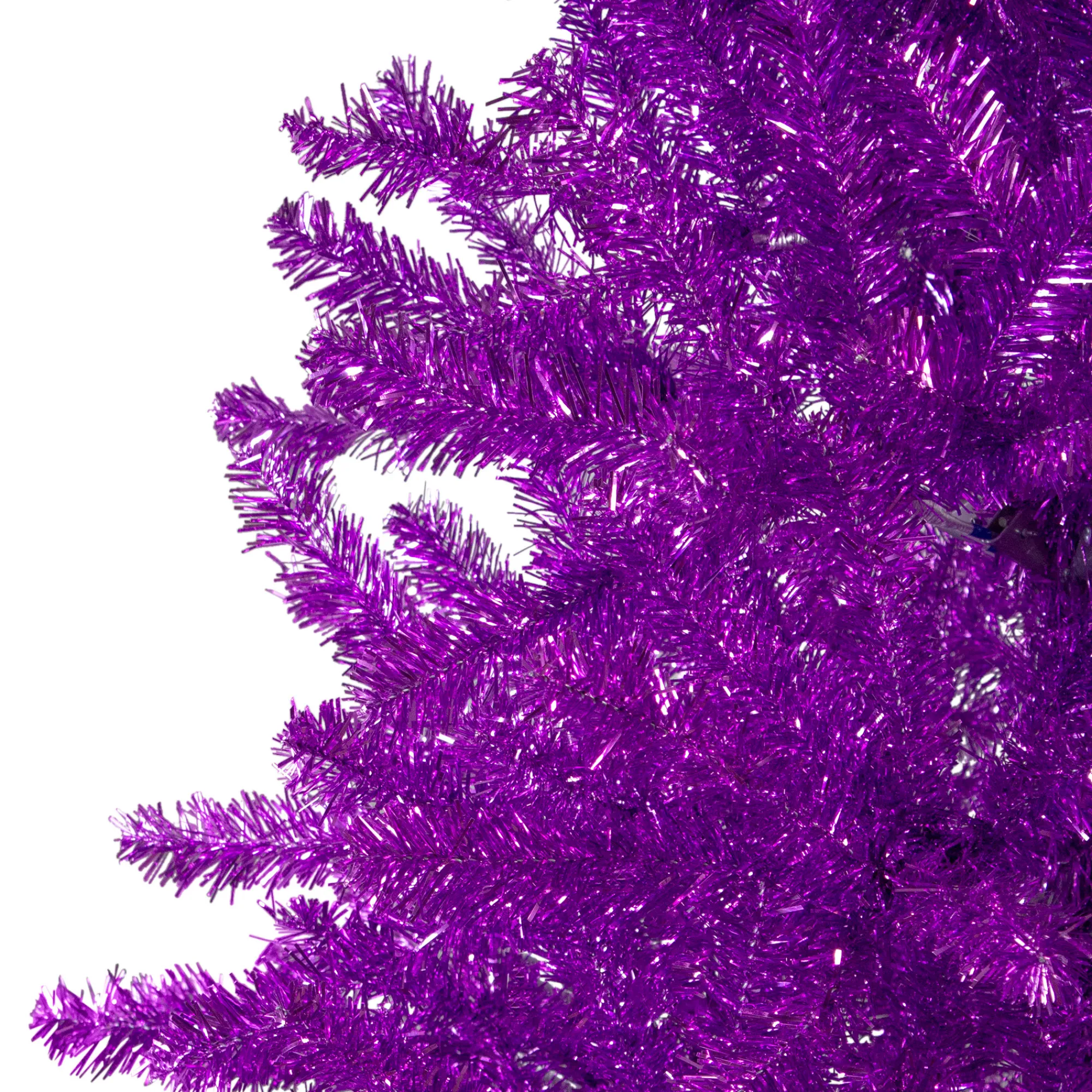 Northlight Unlit-6' Metallic Purple Tinsel Artificial Christmas Tree - Unlit