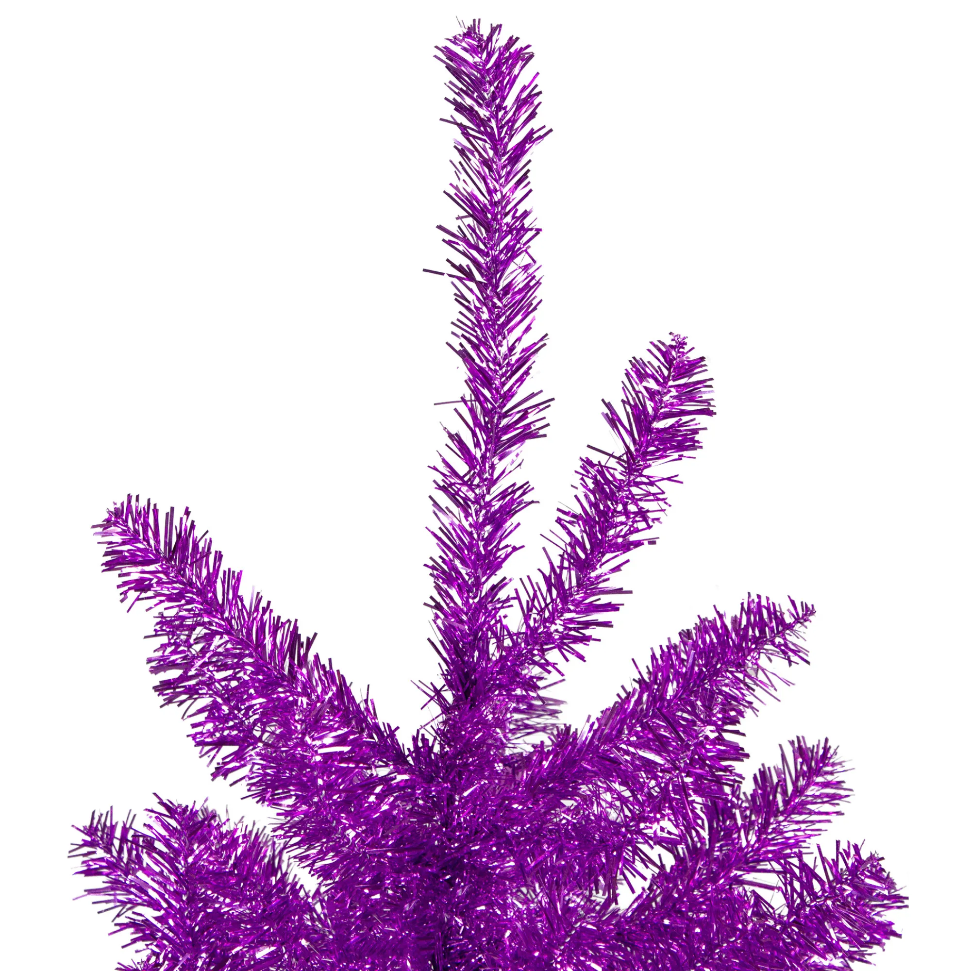 Northlight Unlit-4.5' Metallic Purple Tinsel Artificial Christmas Tree -Unlit