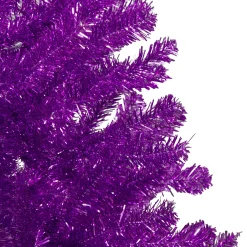 Northlight Unlit-4.5' Metallic Purple Tinsel Artificial Christmas Tree -Unlit