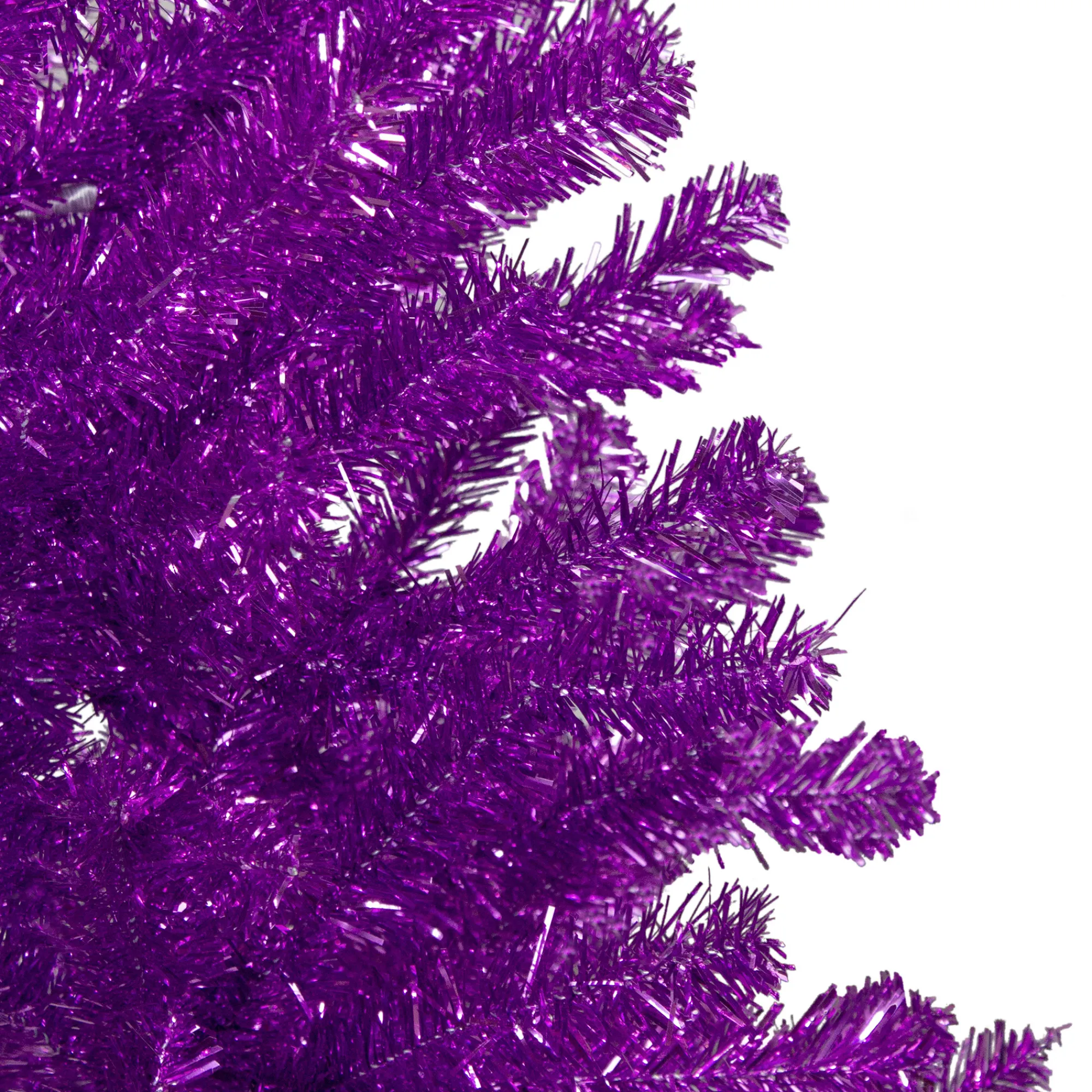 Northlight Unlit-4.5' Metallic Purple Tinsel Artificial Christmas Tree -Unlit
