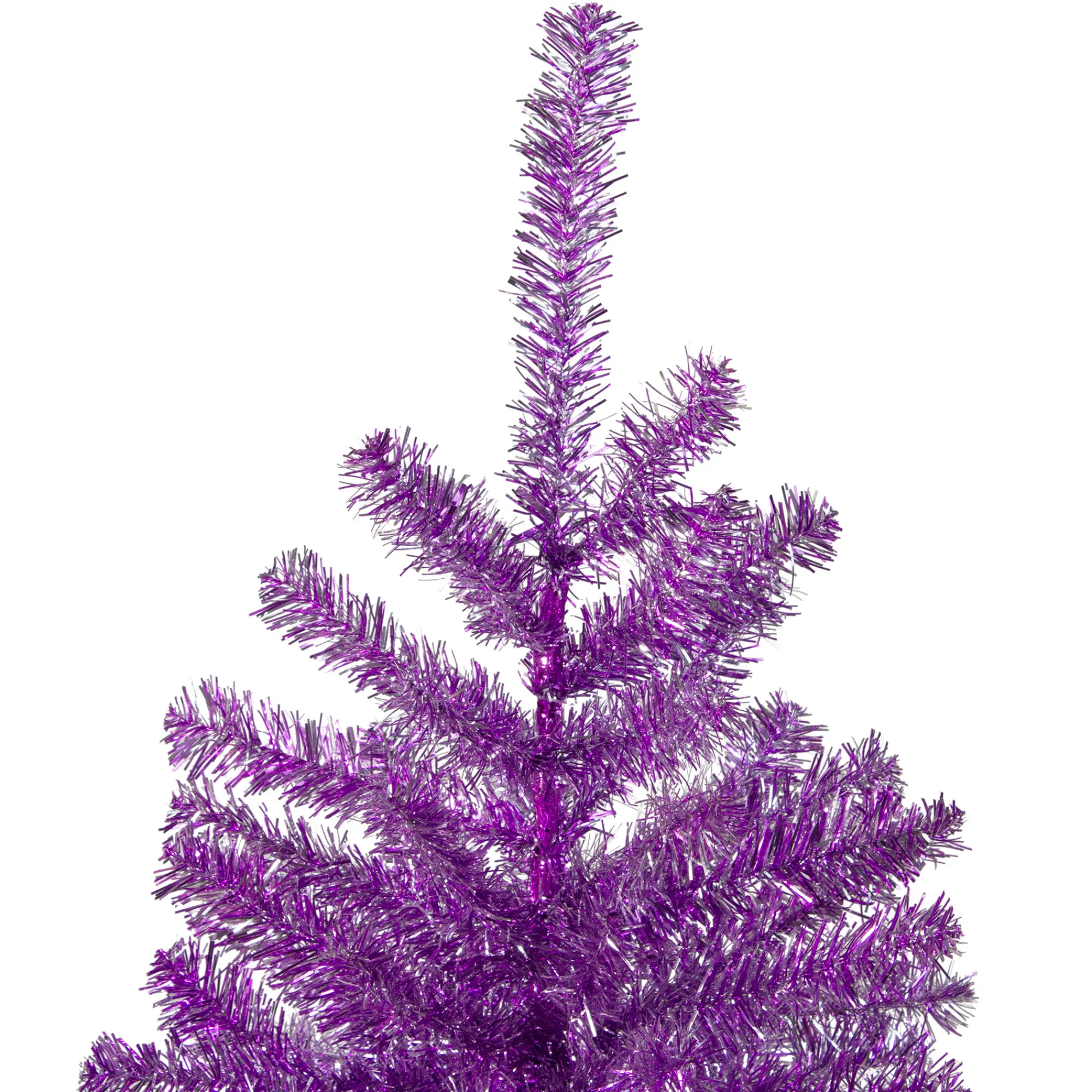 Northlight Unlit-3' Metallic Purple Tinsel Artificial Christmas Tree - Unlit