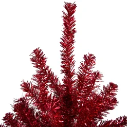 Northlight Unlit-7' Metallic Red Tinsel Artificial Christmas Tree - Unlit