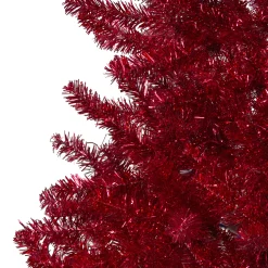 Northlight Unlit-4.5' Metallic Red Tinsel Artificial Christmas Tree - Unlit