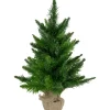 Northlight Unlit-18" Mini Balsam Pine Medium Artificial Christmas Tree In Burlap Base - Unlit