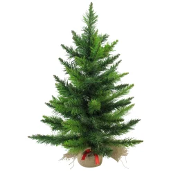 Northlight Unlit-24" Mini Balsam Pine Medium Artificial Christmas Tree In Burlap Base, Unlit