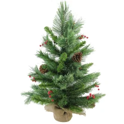 Northlight Unlit-24" Mixed Cashmere Berry Pine Medium Artificial Christmas Tree - Unlit