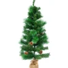 Northlight Unlit-39" Mixed Pine And Pine Cones Artificial Christmas Tree In Jute Base