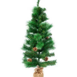 Northlight Unlit-39" Mixed Pine And Pine Cones Artificial Christmas Tree In Jute Base