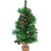 Northlight Unlit-23.5" Mixed Pine And Pine Cones Artificial Christmas Tree In Jute Base