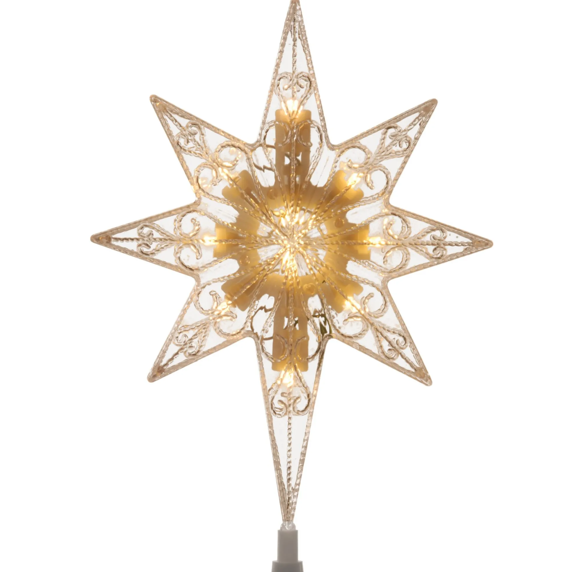 National Tree Stars-11" Multi Color 8-Point Bethlehem Star Christmas Tree Topper - Warm White Lights