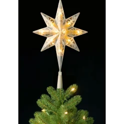 National Tree Stars-11" Multi Color 8-Point Bethlehem Star Christmas Tree Topper - Warm White Lights