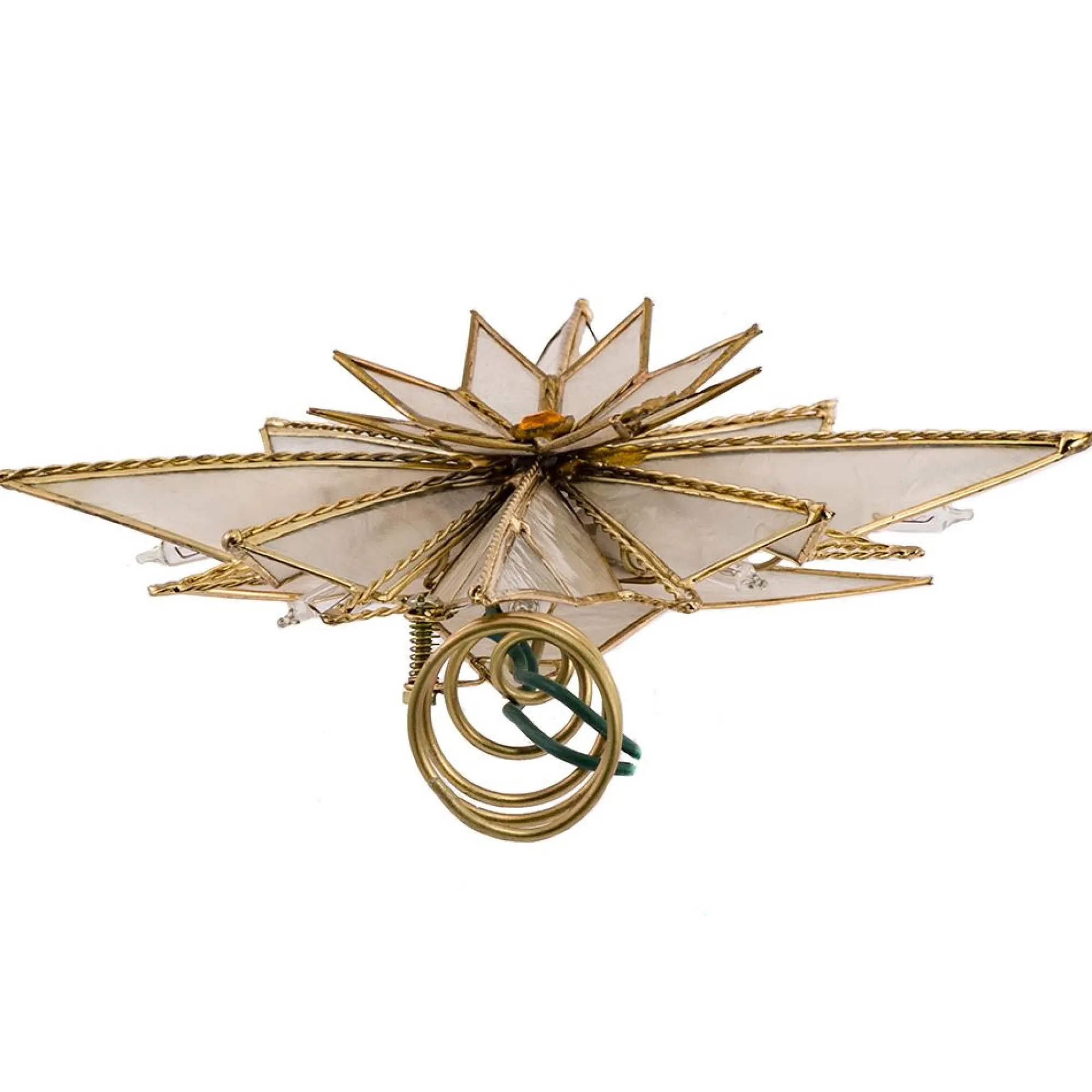 Kurt Adler Stars-10" Multi-Point Star Of Bethlehem Glass Gem Christmas Tree Topper, Clear Lights