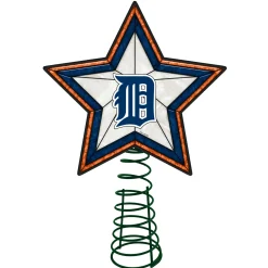The Memory Company Stars-10" Orange And Blue Star Mlb Detroit Tigers Christmas Tree Topper