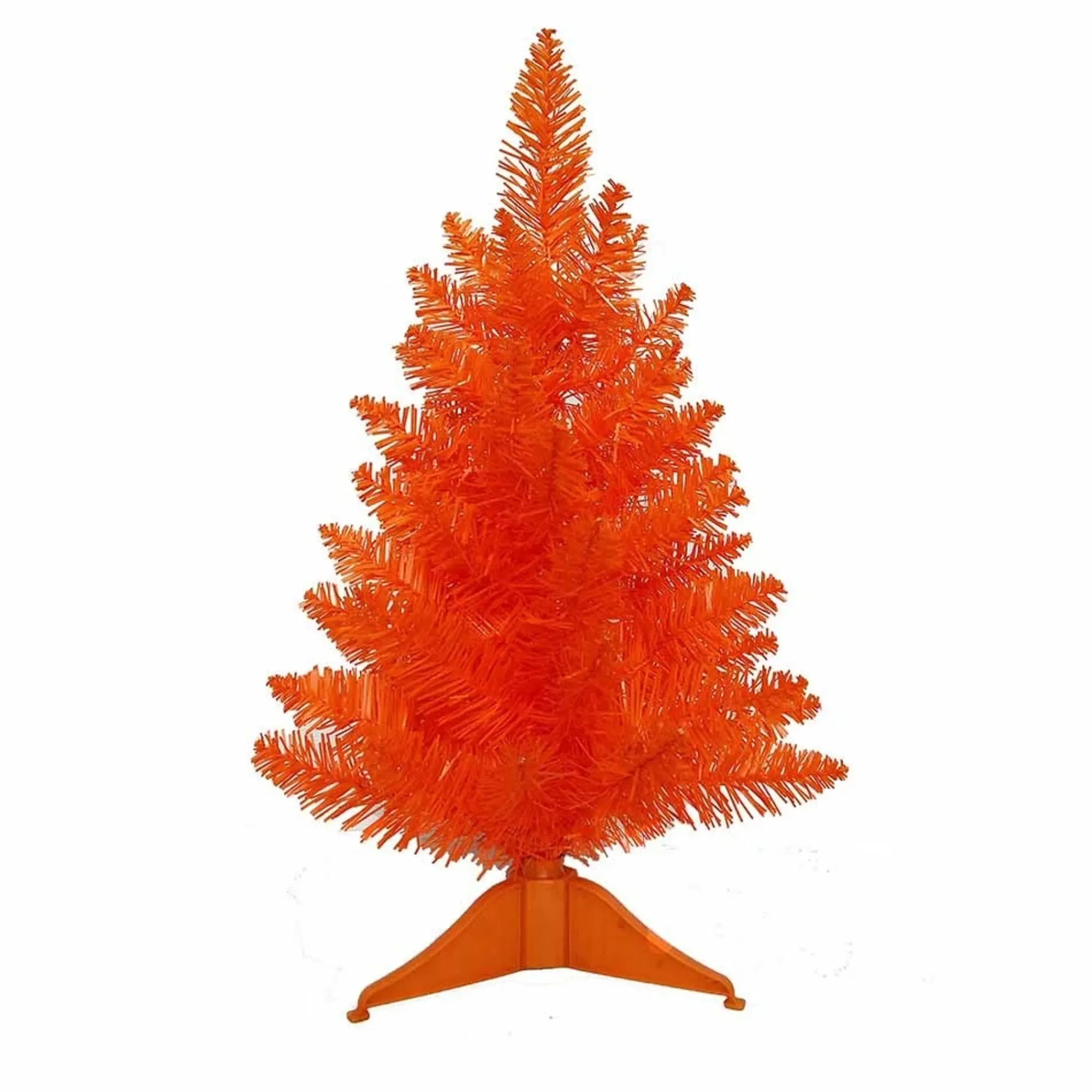 KSA Unlit-1.5' Orange Mini Artificial Christmas Tree, Unlit