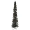National Tree Unlit-9' Pencil Black Tinsel Artificial Christmas Tree - Unlit