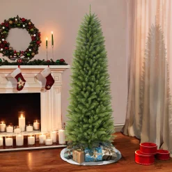 CC Christmas Decor Unlit-6' Pencil Fraser Fir Artificial Christmas Tree With Stand, Unlit