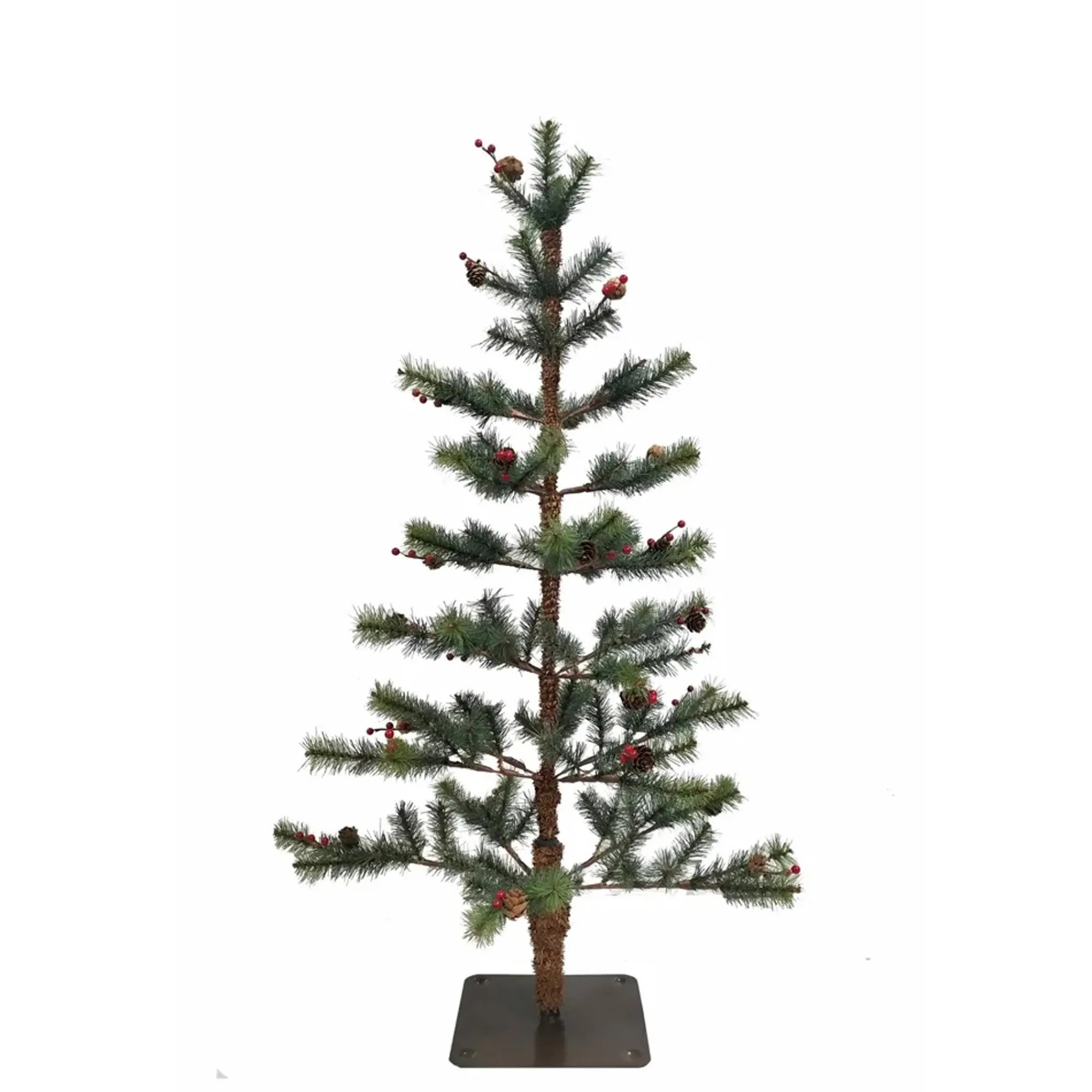 KSA Unlit-3' Pine Tree With Berries And Pinecones Artificial Christmas Tree, Unlit