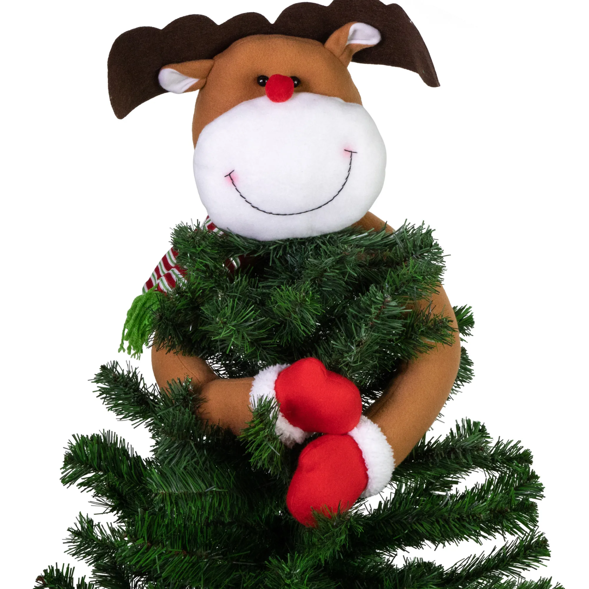 Northlight Stars-26" Plush Reindeer Christmas Tree Topper, Unlit