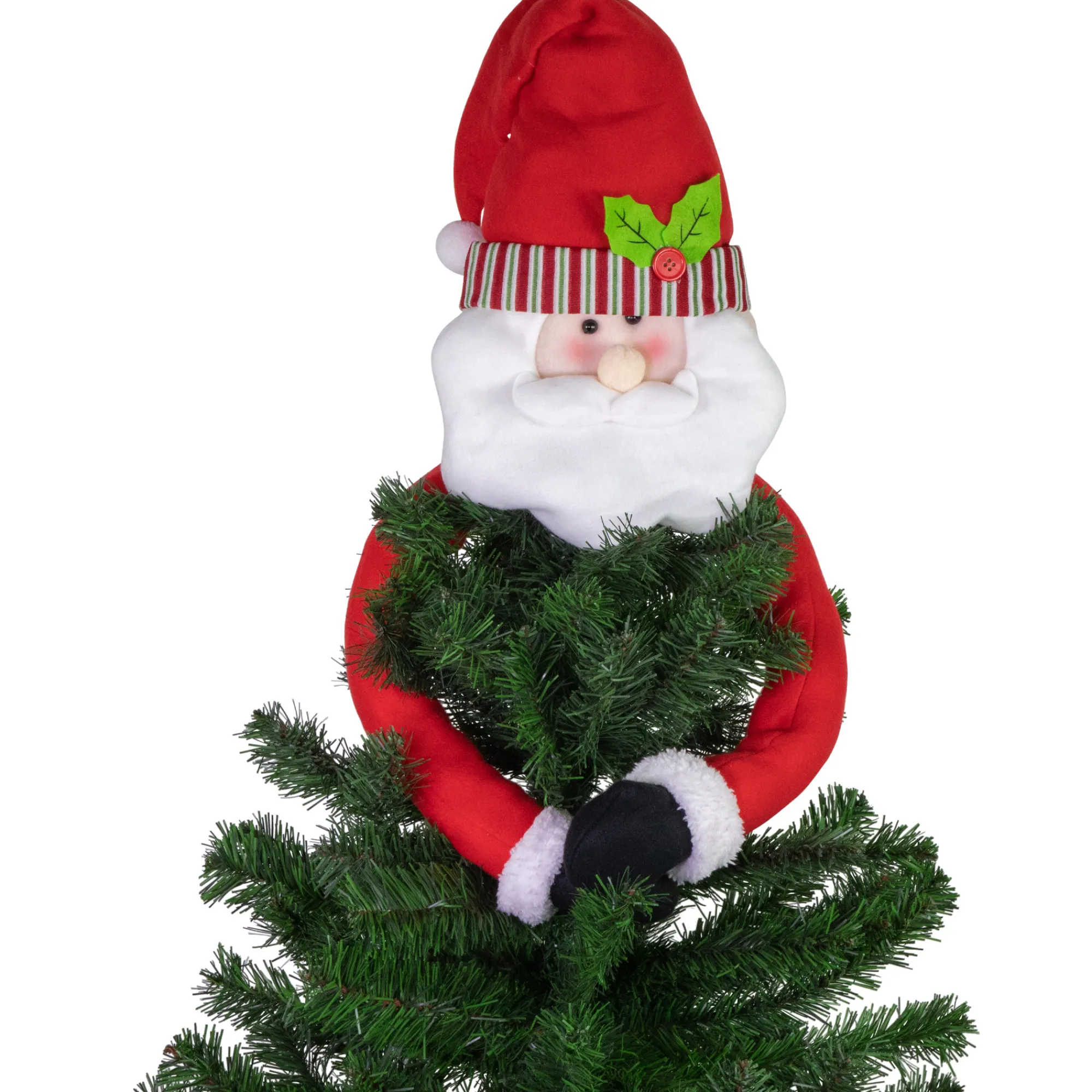 Northlight Santa Claus-27" Plush Santa Claus Christmas Tree Topper, Unlit
