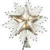 Kurt Adler Finials-5 Point Capiz Star With Rays And Beads Christmas Tree Topper Ul3073 Decoration