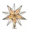 Kurt Adler Finials-15 Point Gold Capiz Star Christmas Tree Topper Decoration 8.25 Inch Ul3135 New