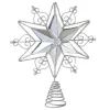 Kurt Adler Finials-6 Point Silver Glitter Star Christmas Tree Topper 10 Inch H0742