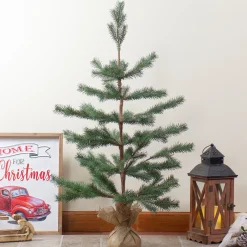 Northlight Unlit-3' Ponderosa Pine Artificial Christmas Tree With Jute Base – Unlit