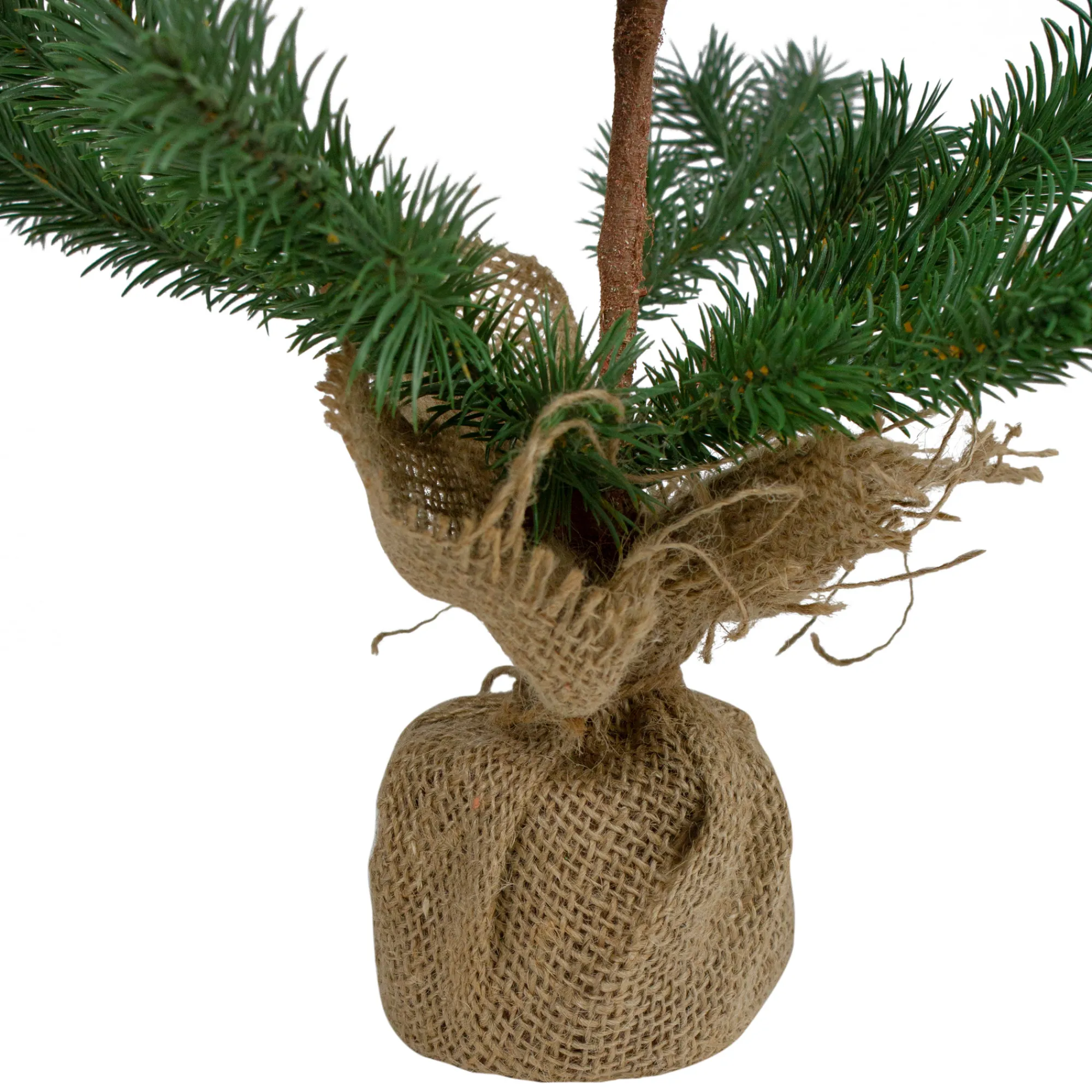 Northlight Unlit-2' Ponderosa Pine Artificial Christmas Tree Jute Base Decoration – Unlit