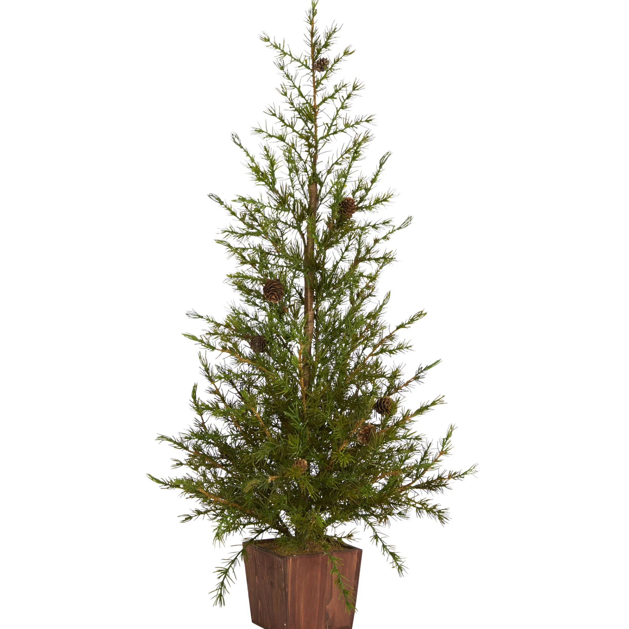 Nearly Natural Unlit-3' Potted Alpine With Pine Cones Artificial Christmas Tree - Unlit