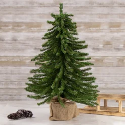 Northlight Unlit-2' Potted Downswept Mini Village Pine Medium Artificial Christmas Tree, Unlit