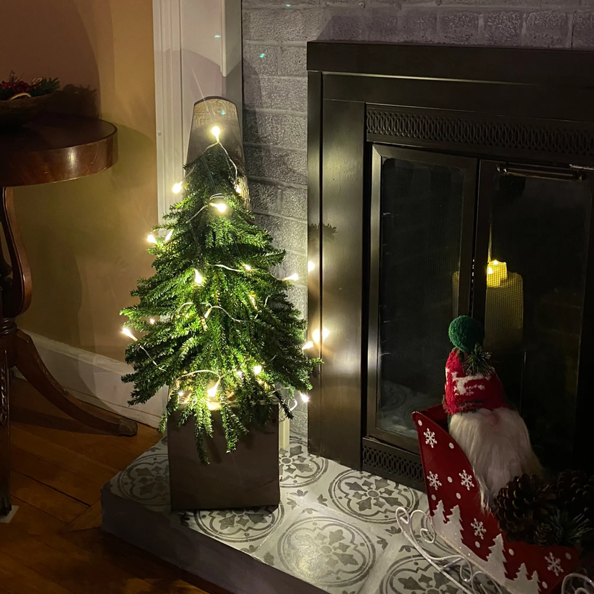 Northlight Unlit-2' Potted Downswept Mini Village Pine Medium Artificial Christmas Tree, Unlit