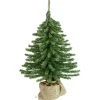Northlight Unlit-18" Potted Downswept Mini Village Pine Medium Artificial Christmas Tree, Unlit
